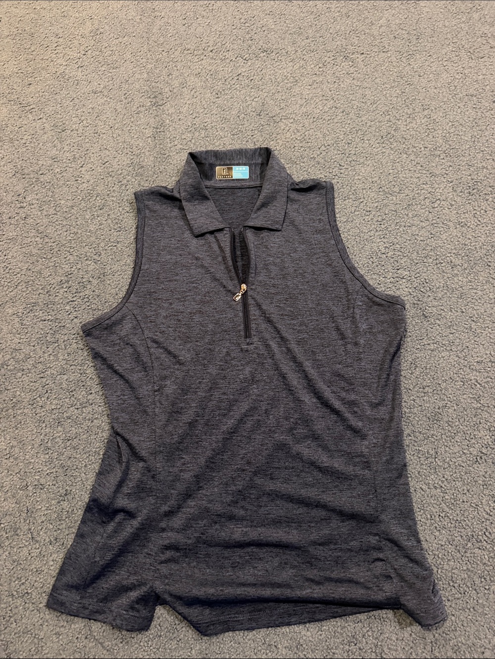 PGA Tour Sleeveless Polo Top - Navy Heather